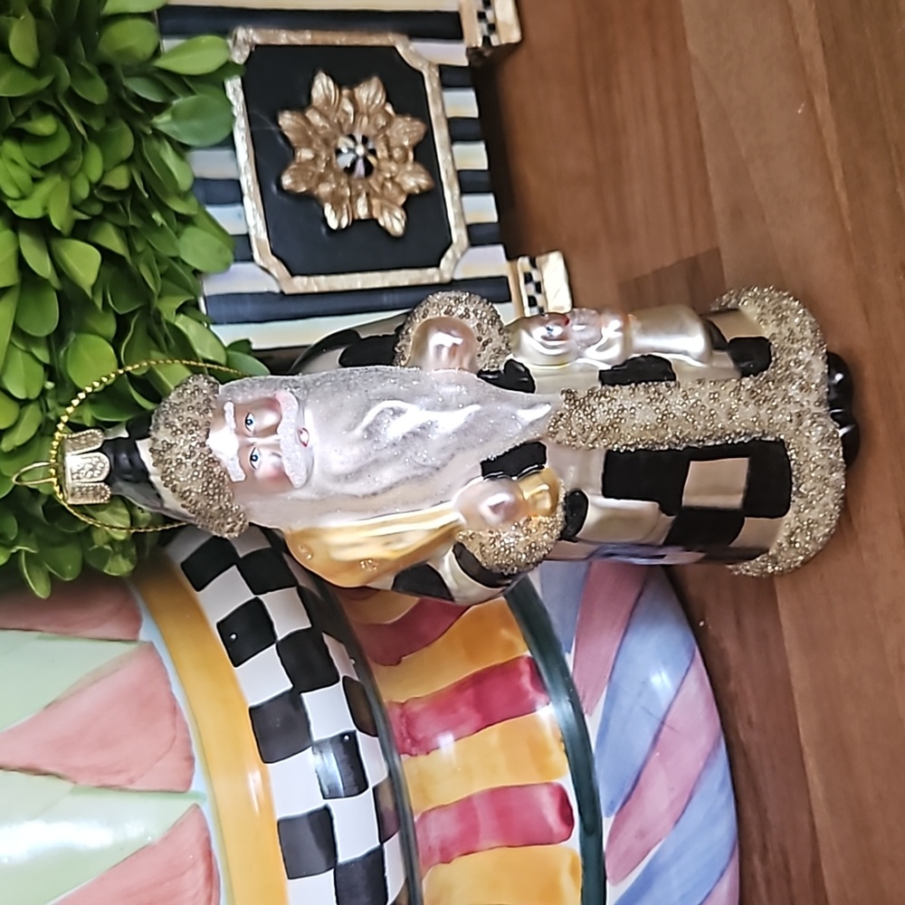 MKC Courtly Check Santa Ornament , No Box 🎅